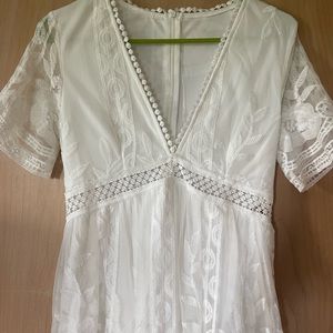 White lace long dress